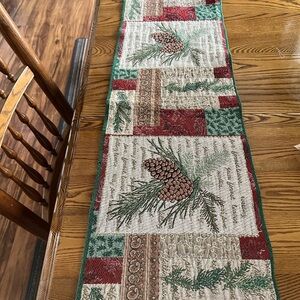 Tapestry Pinecone Table Runner Size 72 Long by 12 wide.